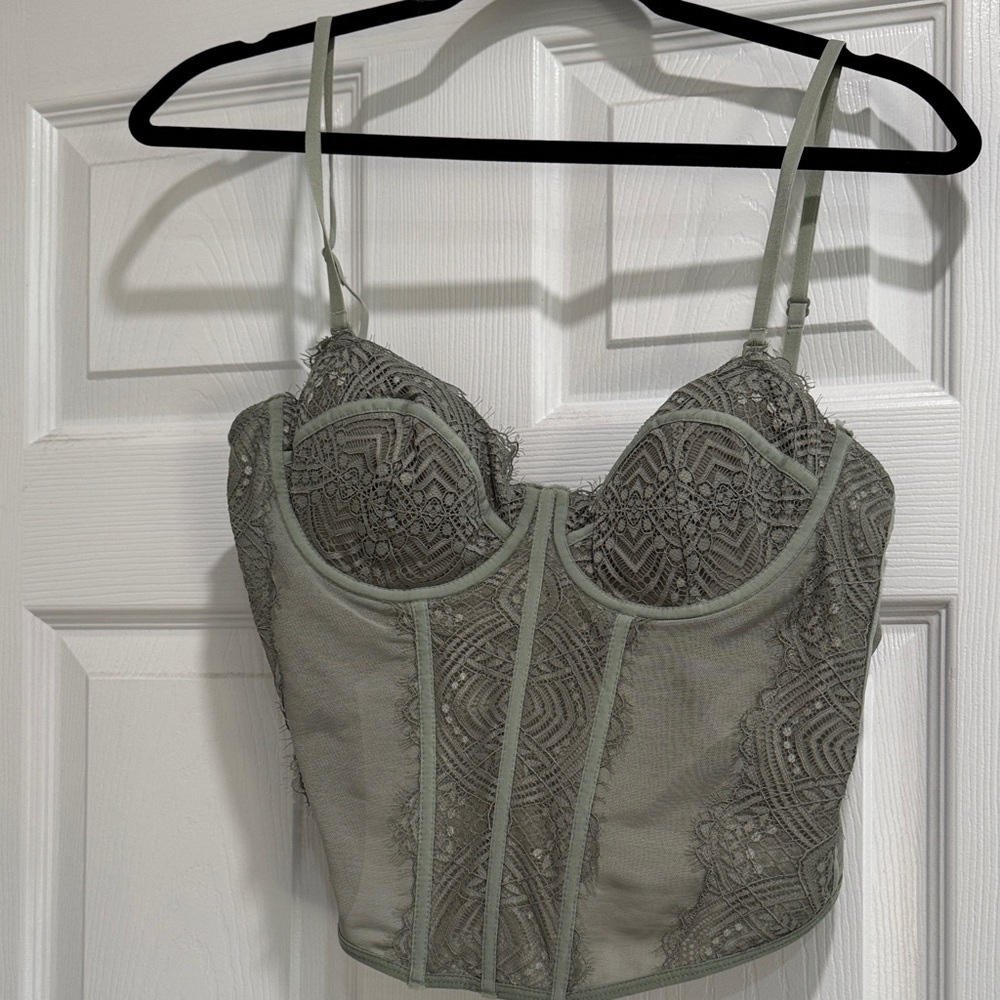 Green garage corset top